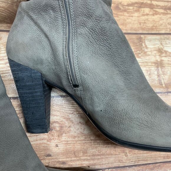 Ecco Ankle Boots Side Zip Nubuck Leather Heels Women’s Size 40 US 9 - 9.5 - Picture 3 of 16